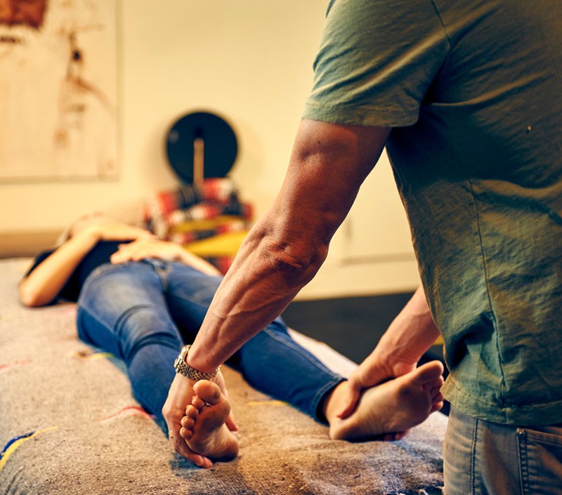 JP Crimi Holding Feet - breathwork teacher training - online breathwork training