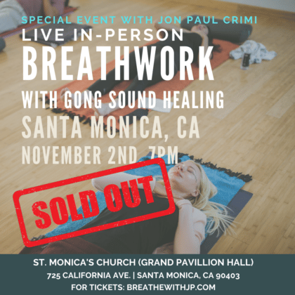 In-Person Breathwork Class November 2, 2022 in Los Angeles/Santa Monica, California