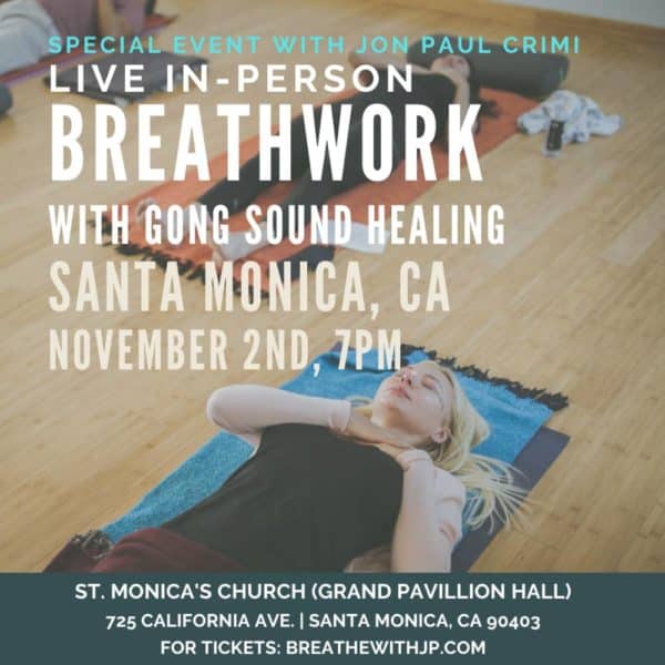 Live In Person Breathwork Class November 2, 2022 in Santa Monica