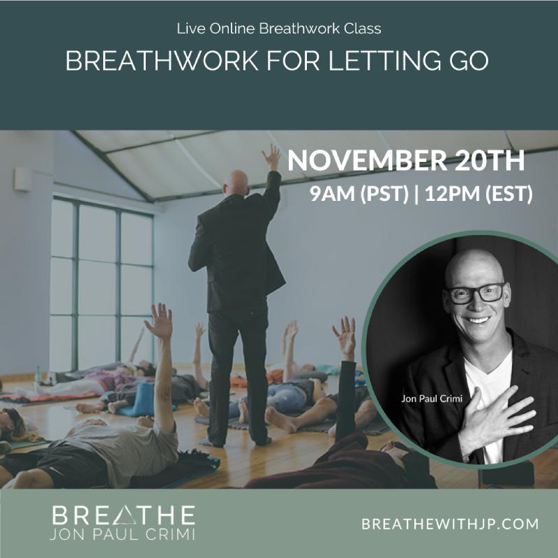 Live Online Breathwork Class November 20 2022 – 9am (PST) 12pm (EST)