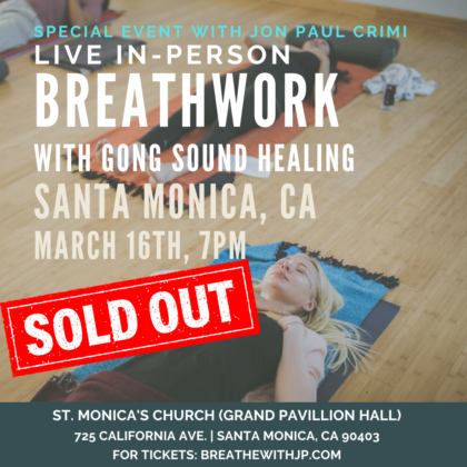 In-Person Breathwork Class March 16, 2023 in Los Angeles/Santa Monica, California