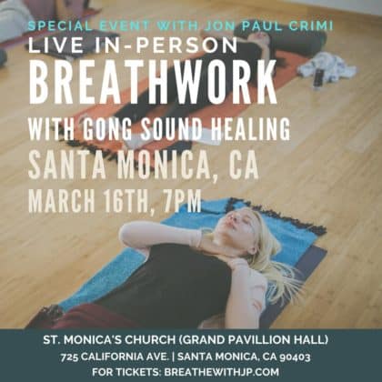 In-Person Breathwork Class March 16, 2023 in Los Angeles/Santa Monica, California
