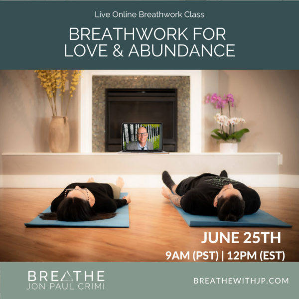 June 25 2023 Live online breathwork class with Jon Paul Crimi