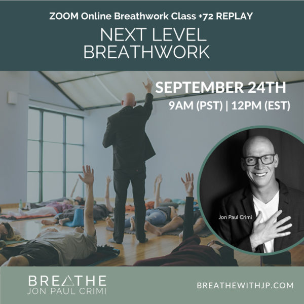 September 24 2023 Live online breathwork class with Jon Paul Crimi