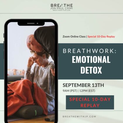 Live Online Breathwork Class September 13 2026 – 9am (PST) 12pm (EST)<br /><span style="color: #ff0000;">Special 10-day Replay</span>