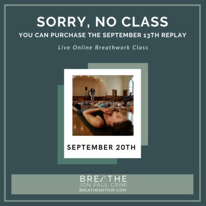 No Class September 20 2026 (buy September 13 replay)